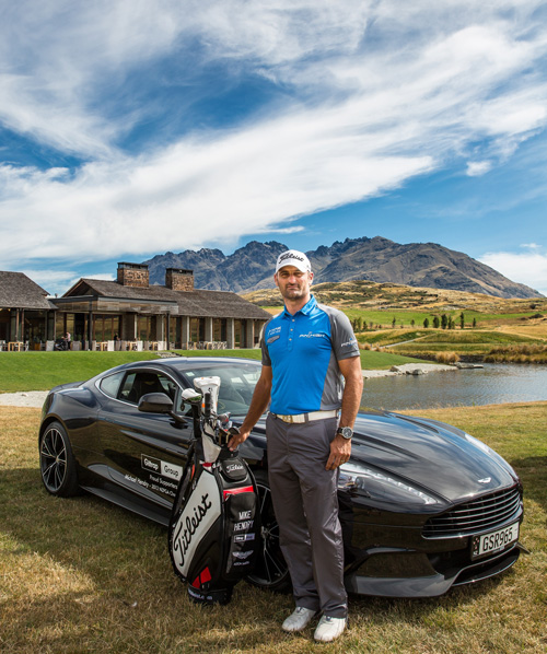 Mike Hendry, winner of the 2013 NZPGA at The Hills International Golf Course in Queenstown, enjoyed use of the V12 Vanquish, DB9 and V8 Vantage