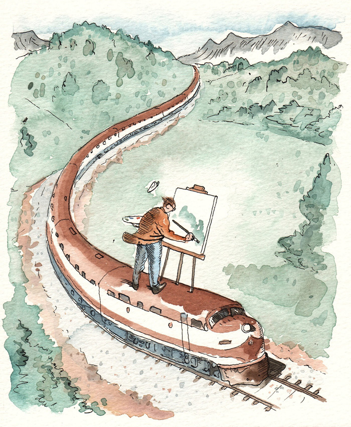 In the 21st century, Is it better to travel or to arrive? - Illustration by Barry Blitt