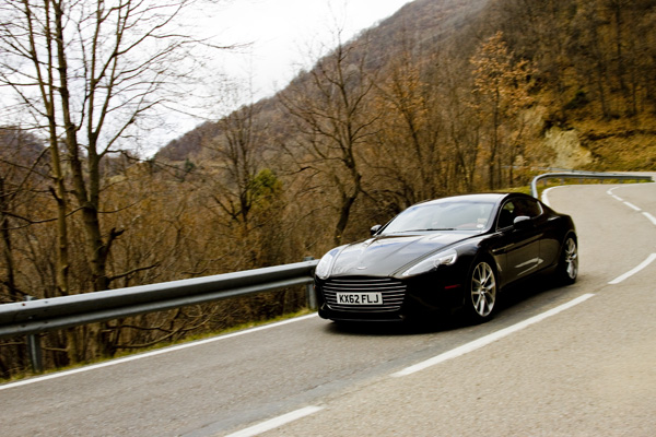 The mountain tunnels provide an opportunity for the Rapide S to let out a throaty roar