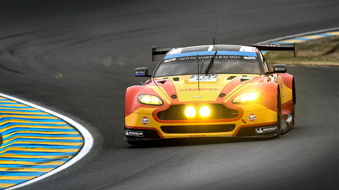 Aston Martin leads both classes at Le Mans