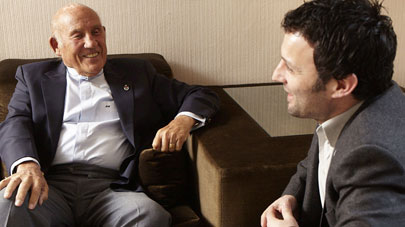 One of the great drivers to have sat behind the wheel of an Aston Martin, Sir Stirling Moss, talks to current Works driver Darren Turner