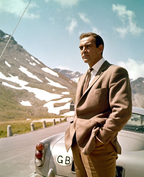 The 1964 Aston Martin DB5 makes its first appearance with James Bond in Goldfinger starring Sean Connery